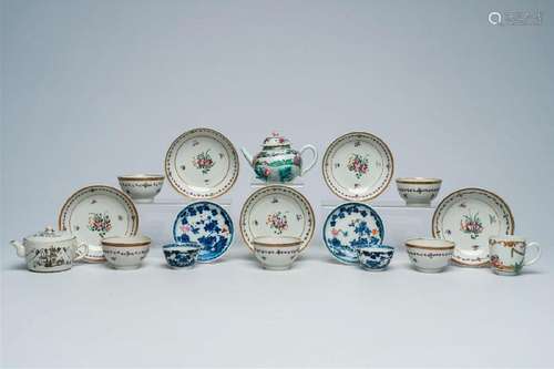 A varied collection of Chinese famille rose and grisaille po...