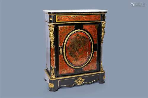 A French Historicism gilt mounted tortoiseshell and brass ma...
