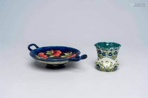 An English Macintyre Moorcroft 'Florian ware' vase and a 'pa...