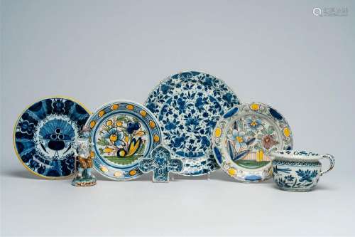 A varied collection of Dutch Delft blue, white and polychrom...