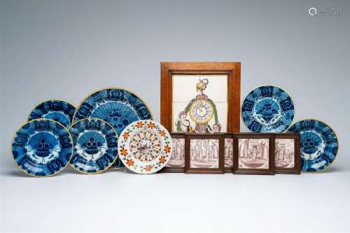 A varied collection of Dutch Delft blue, white and polychrom...