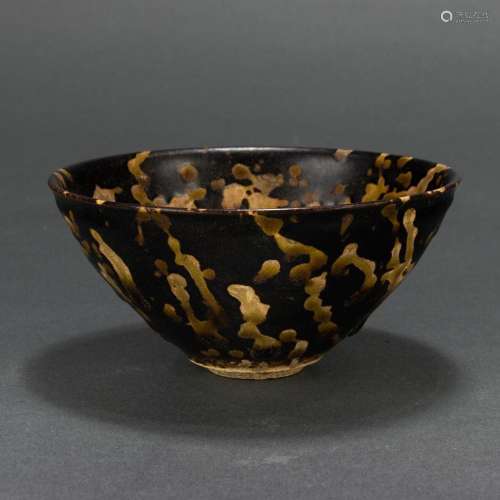 Chinese Jizhou 'tortoise shell' glazed bowl