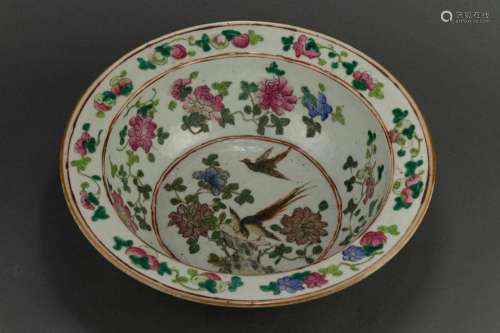 Chinese famille rose enamel basin