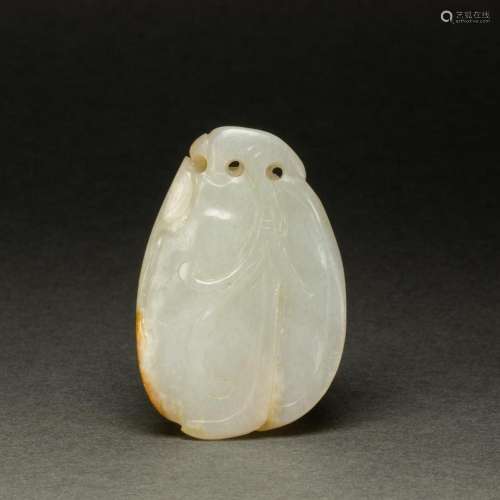 Chinese white and russet jade toggle