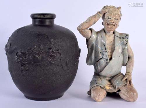 A 19TH CENTURY JAPANESE MEIJI PERIOD FIGURE OF AN ONI modell...