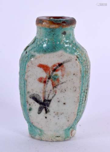 A 19TH CENTURY CHINESE ROBINS EGG PORCELAIN SNUFF BOTTLE Qin...