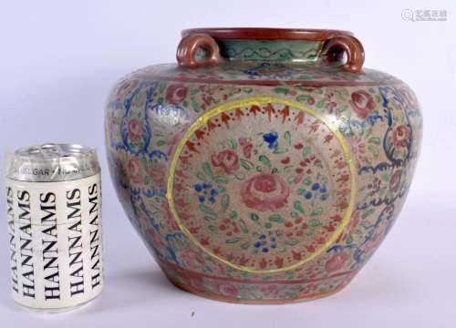 AN UNUSUAL 19TH CENTURY CHINESE POLYCHROMED POTTERY JARDINIE...