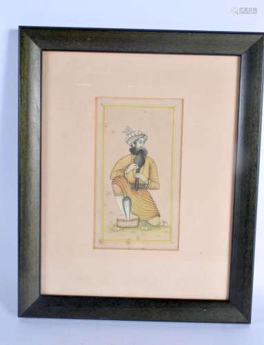 Indian School (18th/19th Century) Watercolour, Seated male w...