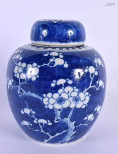 A 19TH CENTURY CHINESE BLUE AND WHITE PORCELAIN GINGER JAR A...