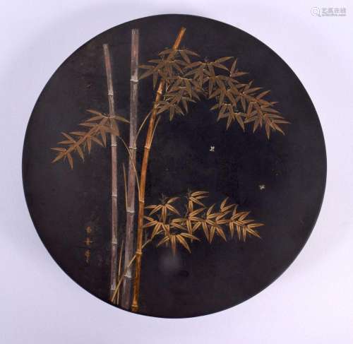 AN EARLY 20TH CENTURY JAPANESE MEIJI PERIOD MIXED METAL DISH...