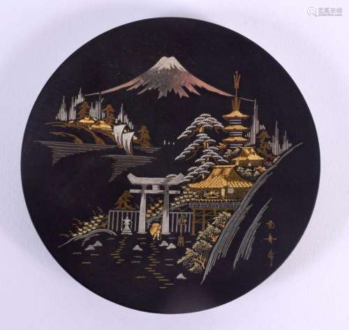 AN EARLY 20TH CENTURY JAPANESE MEIJI PERIOD MIXED METAL DISH...