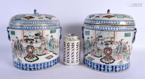 A RARE LARGE PAIR OF EARLY 20TH CENTURY CHINESE FAMILLE ROSE...