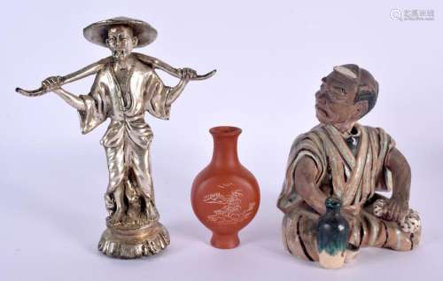 A CHINESE YIXING POTTERY SNUFF BOTTLE 20th Century, together...