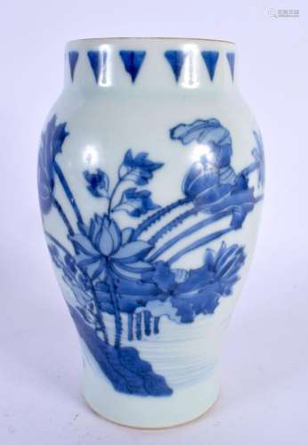 A CHINESE BLUE AND WHITE PORCELAIN JARLET probably 19th cent...