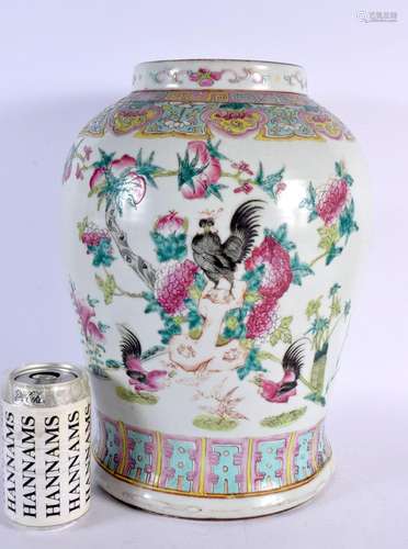 A LARGE 19TH CENTURY CHINESE STRAITS PORCELAIN BALUSTER VASE...