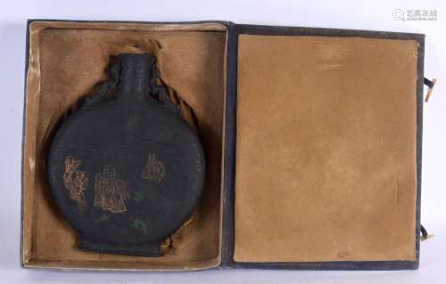 A RARE EARLY 20TH CENTURY CHINESE TWIN HANDLED INK BLOCK PIL...