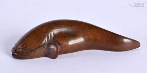 A JAPANESE BRONZE CATFISH. 5.25 cm wide.