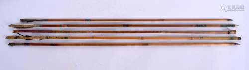 FIVE UNUSUAL TURKISH ARROWS in various forms. 70 cm long. (5...