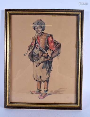 Turkish School (C1910) Watercolour, Ottoman figure. 34 cm x ...