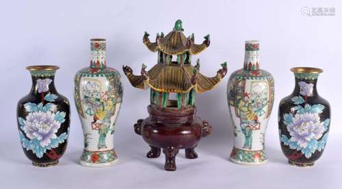 A RARE 18TH CENTURY CHINESE AUBERGINE GLAZED CENSER AND COVE...