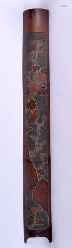 A LATE 19TH CENTURY CHINESE CARVED BAMBOO HANGING PANEL depi...