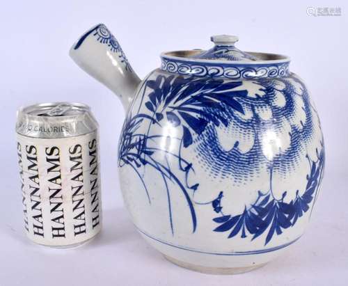 A 19TH CENTURY JAPANESE MEIJI PERIOD BLUE AND WHITE TEAPOT A...