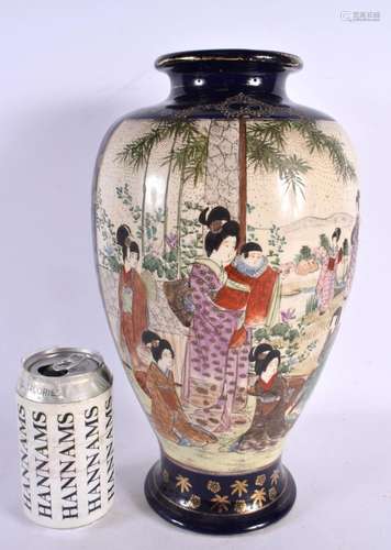 A LARGE 19TH CENTURY JAPANESE MEIJI PERIOD SATSUMA VASE pain...