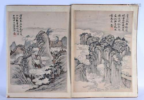 Chinese School (18th Century) Pair, Ink and Watercolour, Lan...