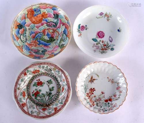 THREE 17TH/18TH CENTURY CHINESE EXPORT SAUCERS Qing, togethe...
