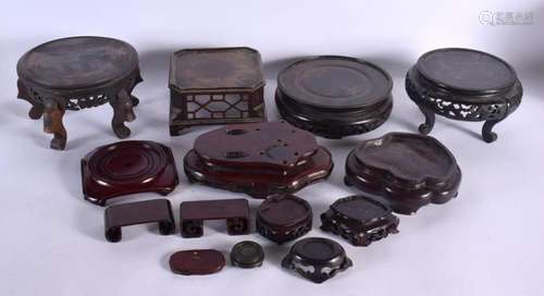 ASSORTED CHINESE HARDWOOD STANDS in various forms and sizes....