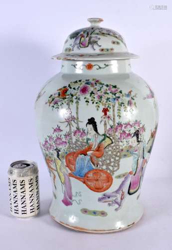 A LARGE LATE 19TH CENTURY CHINESE FAMILLE ROSE PORCELAIN VAS...