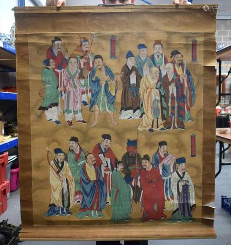 Chinese School (18th Century) Watercolour, figures, together...