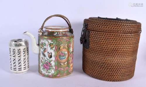 A 19TH CENTURY CHINESE CANTON FAMILLE ROSE TEAPOT AND COVER ...