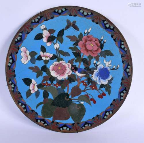 A 19TH CENTURY JAPANESE MEIJI PERIOD CLOISONNE ENAMEL DISH d...