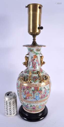 A LARGE 19TH CENTURY CHINESE FAMILLE ROSE CANTON PORCELAIN L...