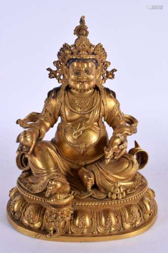 AN EARLY 20TH CENTURY CHINESE GILT BRONZE FIGURE OF A BUDDHA...