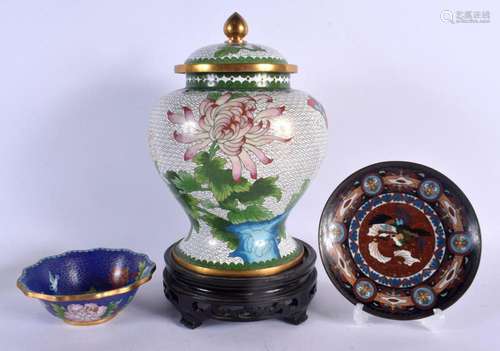 A LARGE CHINESE REPUBLICAN PERIOD CLOISONNE ENAMEL VASE AND ...