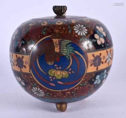 A LATE 19TH CENTURY JAPANESE MEIJI PERIOD CLOISONNE ENAMEL C...