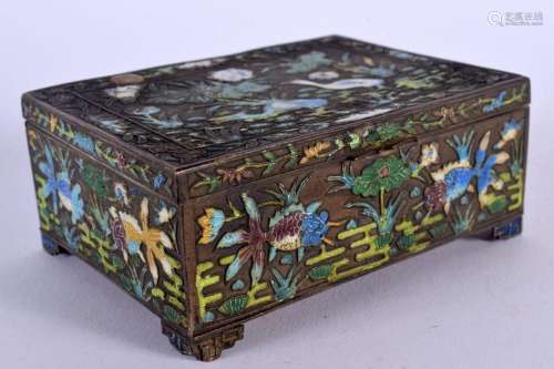 AN EARLY 20TH CENTURY CHINESE ENAMELLED METAL CASKET Late Qi...