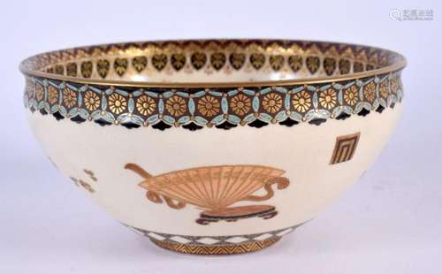 A GOOD 19TH CENTURY JAPANESE MEIJI PERIOD SATSUMA BOWL paint...