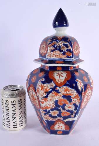 A 19TH CENTURY JAPANESE MEIJI PERIOD IMARI VASE AND COVER. 3...