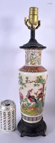 A CHINESE PORCELAIN LAMP 20th Century. 46 cm high.