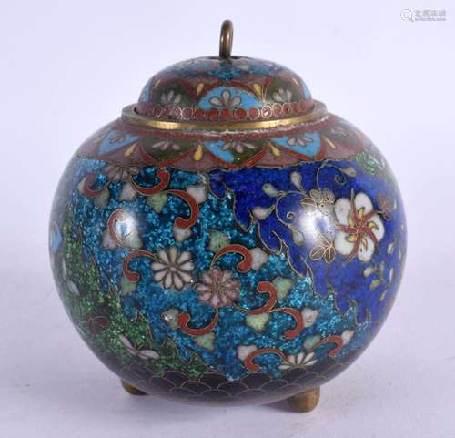 A 19TH CENTURY JAPANESE MEIJI PERIOD CLOISONNE ENAMEL BOX JA...