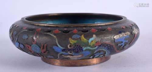 A 19TH CENTURY CHINESE CLOISONNE ENAMEL CENSER decorated wit...