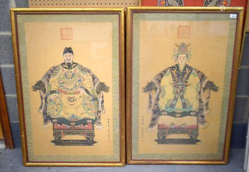 Chinese School (20th Century) Pair, Watercolours. 160 cm x 6...