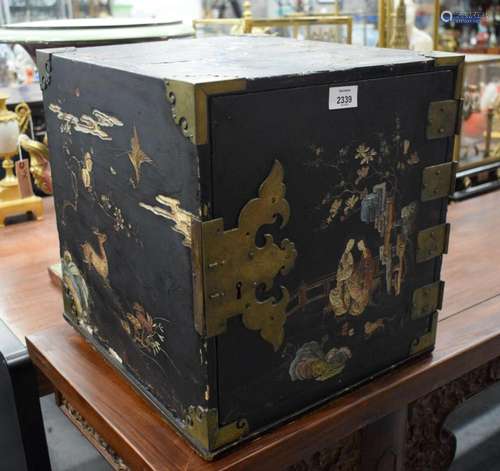 A RARE 19TH CENTURY CHINESE CARVED AND LACQUERED COUNTRY HOU...