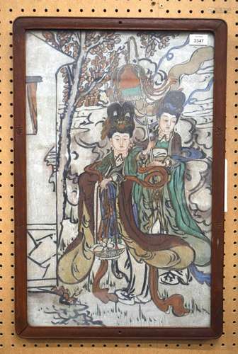 Korean School (19th Century) Watercolour, Figures. 65 cm x 3...