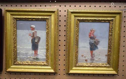 A PAIR OF EARLY 20TH CENTURY EUROPEAN OIL ON BOARDS. 30 cm x...