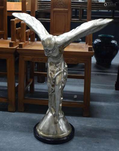 A LARGE CONTEMPORARY SPIRIT OF ECSTASY SCULPTURE. 78 cm x 61...