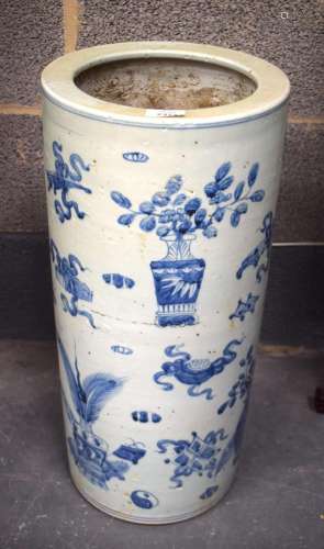 A LARGE CHINESE BLUE AND WHITE STICK STAND 20th Century. 60 ...